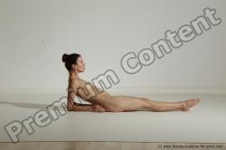 Nude Gymnastic poses Woman White Moving poses Athletic long brown Dynamic poses Pinup